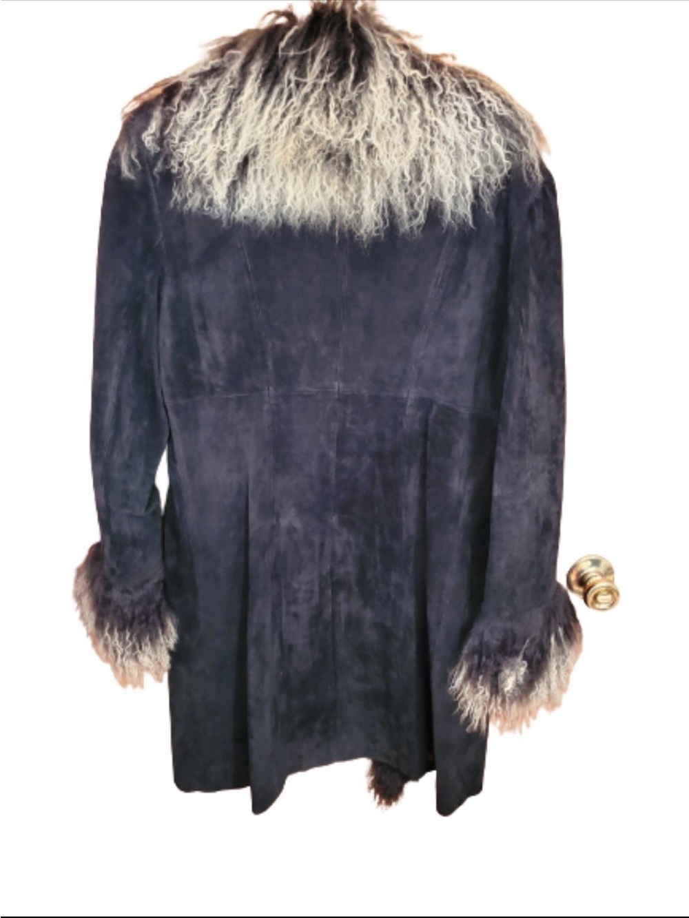bebe Black Coat with Gray Faux Fur Trim - Picture 2 of 4